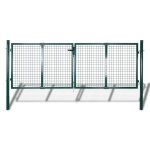 Portail de cl�ture grillage jardin acier galvanis� vert fonc� 289x75 cm lot 1
