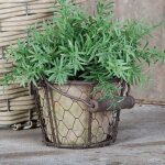 Porte - pot m�tal terre cuite terracotta