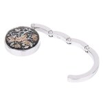 Porte - sac a main repliable en alliage, vintage, fleur, rond, crochet de table, permettant de gagner ...