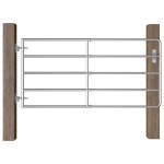 Portillon à 5 barres acier (95 - 170)x90 cm argenté Portillon à 5 barres acier (95 - 170)x90 cm argenté
