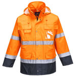 Portwest - parka haute visibilit� imperm�able 3 en 1 bicolore orange / marine l