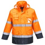 Portwest - parka haute visibilit� imperm�able 3 en 1 bicolore orange / marine s