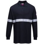 Portwest - polo � manches longues antistatique r�sistant � la flamme avec bandes r�tror�fl�chiss�ntes ...