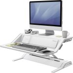 Poste de travail de bureau assis - debout fellowes lotus? dx workstation 8081101 blanc