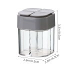 Pot d'assaisonnement en plastique 4 en 1 avec couvercle, récipient portable de stockage de sel et de ... Pot d'assaisonnement en plastique 4 en 1 avec couvercle, récipient portable de stockage de sel et de ...
