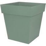 Pot carr� - contenance 87 l - toscane - 49, 5 x 49, 5 x 52, 5 cm - vert laurier eda plastiques