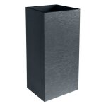 Pot carr haut graphit - anthracite - 39. 5x39. 5x80 31l - eda plastiques - intrieur et extrieur