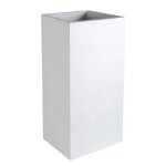 Pot carr haut graphit - blanc crus - 39. 5x39. 5x80 31l - eda plastiques - intrieur et extrieur