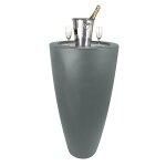 Pot conique 3 en 1pot de fleurs - mange debout - seau a champagne dessus inox