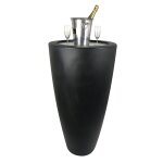 Pot conique 3 en 1pot de fleurs - mange debout - seau a champagne dessus inox