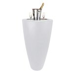 Pot conique 3 en 1pot de fleurs - mange debout - seau a champagne dessus inox