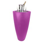 Pot conique 3 en 1pot de fleurs - mange debout - seau a champagne dessus inox