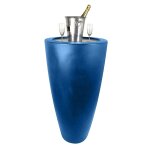 Pot conique 3 en 1pot de fleurs - mange debout - seau a champagne dessus inox