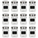 Pots de conservation avec autocollant 12 pcs 300 ml vidaxl vidaxl