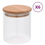 Pots de conservation en verre couvercle en bambou 6 pcs 600 ml vidaxl vidaxl