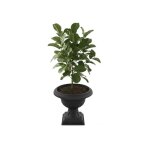 Pot de fleurs Ø 47 cm h 52, 5 cm rond sur pied graphite motif 3d jardini�re