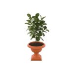 Pot de fleurs Ø 47 cm h 52, 5 cm rond sur pied en terre cuite motif 3d jardini�re
