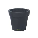Pot de fleurs anthracite rond cache - pot classique lisse mat  35 cm plastique