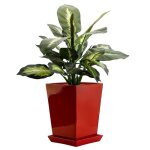 Cache pot - modern interiors - glamour trapeze - rouge - 21, 5x21, 5x29 cm - carr�