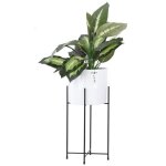 Pot de fleur cache pot rond d 14cm h 17cm blanc emaill� surface matelass�e orchid�e vase en c�ramique ...