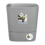 Pot de fleurs carr� ext�rieur / int�rieur 38 x 38 cm elho aqua care greensense gris ciment