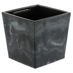 Pot de fleur carre en plastique avec insert aspect beton bo�te a fleur anthracite 7 l capacite