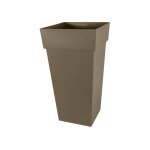 Pot de fleur carr toscane 43 x h. 80 cm - taupe - eda
