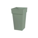 Pot de fleur carr� toscane 43 x h. 80 cm - vert laurier
