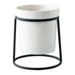 Pot de fleurs en cramique simple avec support en fer pour plantes succulentes, cactus, dcoration de ...