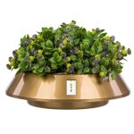 Pot de fleurs pour cimetire bol pot dor rond Ø 25 cm tombe composition plastique