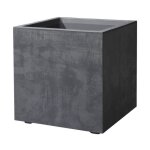 Pot de fleur cube - deroma - millennium r - anthracite - a rserve d'eau - 39 cm