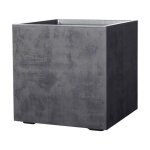 Pot de fleur cube - deroma - millennium r - anthracite - a rserve d'eau - roulettes - 49 cm
