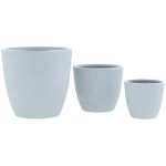 Pots de fleurs design en argile fibreuse gris lot de 3 tailles 10 0007961