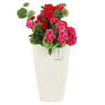 Pot de fleurs - blanc - h 60 cm - carr� - plastique - r�sistant aux intemp�ries