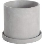 Pot de fleurs d'int�rieur en ciment gris de 14, 5 cm avec soucoupe et trou de drainage, pour d�coration ...