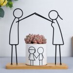 Pot de fleurs nordique en c��ramique, pot de plantes vertes succulentes, simple, abstrait, maman papa, ...