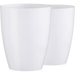 Pots de fleurs pour orchid�e, lot de 2, en plastique, la transparent agasto001 (blanc, Ø 14 cm)