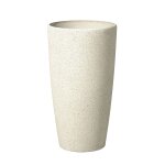 Pot de fleurs en pierre beige 31 x 31 x 58 cm abdera Pot de fleurs en pierre beige 31 x 31 x 58 cm abdera
