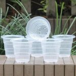 Pots de fleurs en plastique, 10 cm transparent plastique pot a orchide avec trous, matriau - - pp de ...
