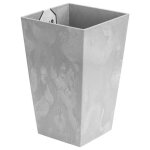 Pot de fleur plastique haut cache pot 2l aspect béton boite a fleur h 200 mm orchidee gris Pot de fleur plastique haut cache pot 2l aspect béton boite a fleur h 200 mm orchidee gris