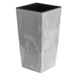 Pot de fleur plastique haut cache pot gris 4 l aspect bton boite a fleur h 260 mm avec insert