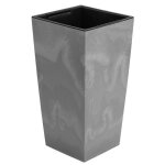Pot de fleur - plastique - haut cache pot - gris - 91, 5 l - aspect b�ton - h 750 mm