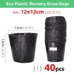 Pot de fleurs en plastique jetable de 16 tailles, bol de nutrition, tasse de semis, bote de semis noire, ...