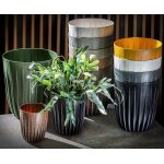 Pot de fleurs en plastique moderne, avec motif gomtrique, pot de fleurs rond avec insert, pot de fleurs ...