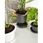 Pot de fleurs plastique pot rond pour fleurs et plantes gd - 0022 (3 pi�ces blanc, ¿ 20cm h 14cm)