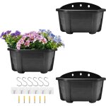Pots de fleurs en plastique a suspendre au mur - style r�tro - 24, 9 cm - pour balcon, cl�ture, jardin, ...