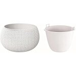 Pot de fleurs - prosperplast - rond - plastique blanc - 23, 9 x 23, 9 x 16, 1 cm - avec réservoir d'eau ... Pot de fleurs - prosperplast - rond - plastique blanc - 23, 9 x 23, 9 x 16, 1 cm - avec réservoir d'eau ...