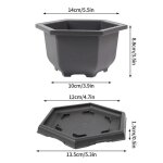 Pots de fleurs rectangulaires bonsa, imitation d'argile violette, pot de plantes succulentes de jardin ...