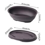 Pots de fleurs rectangulaires bonsa, imitation d'argile violette, pot de plantes succulentes de jardin ...