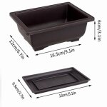 Pots de fleurs rectangulaires bonsa, imitation d'argile violette, pot de plantes succulentes de jardin ...